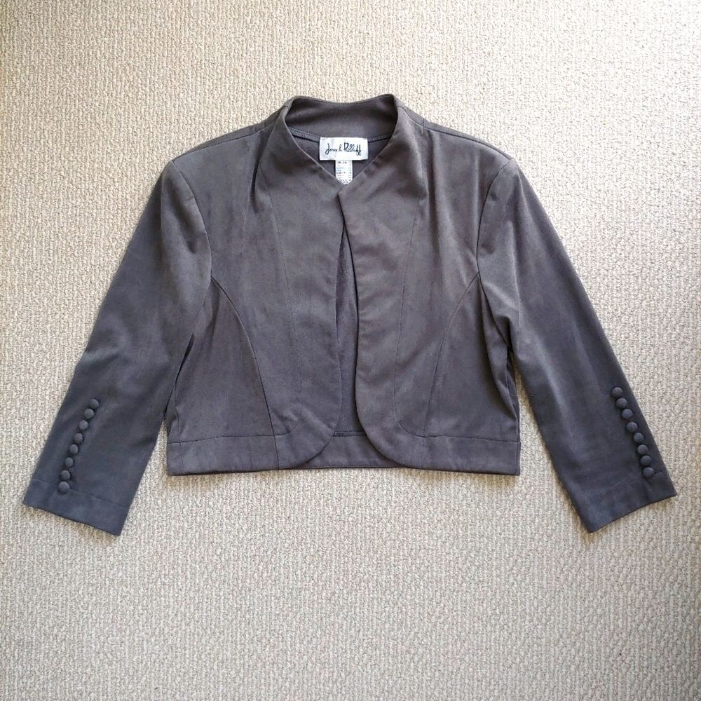 JOSEPH RIBKOFF Vegan Suede Bolero, Sz 10